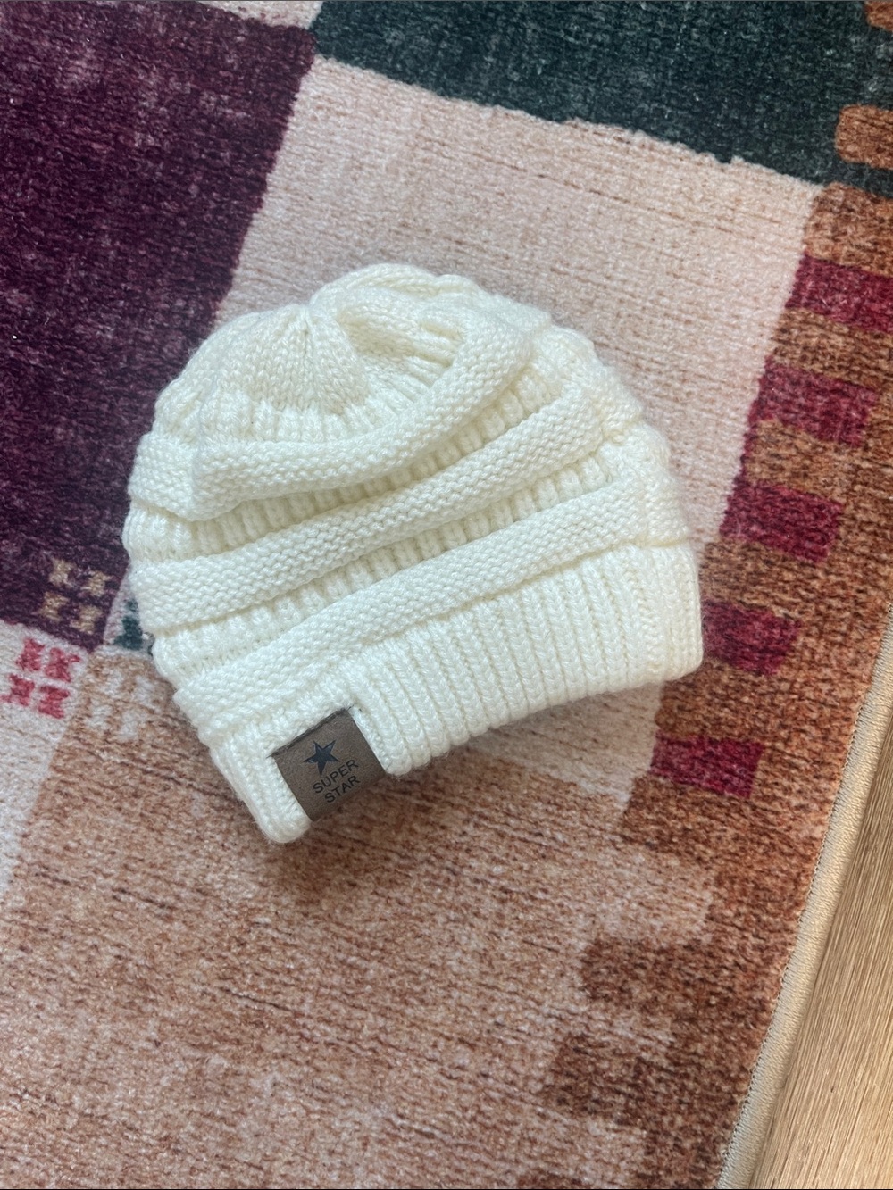 Baby/Toddler Cream Knit Beanie Hat